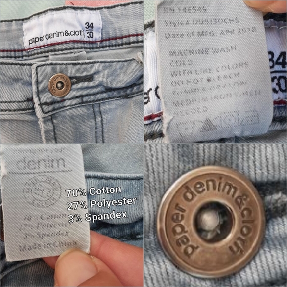 Paper Denim & Cloth Grey Blue women's 34 Vintage - Picture 6 of 16